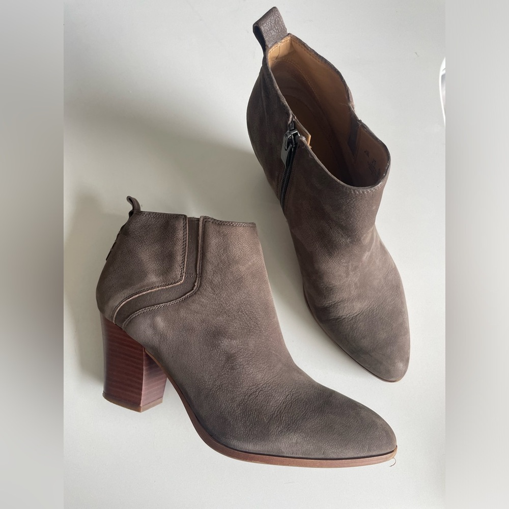 Franco Sarto Brown Suede Booties, Size 8.5 M, Women, Leather Upper, Used